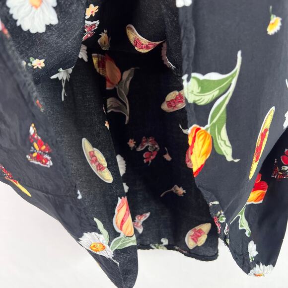 Vintage Flower & Butterfly Print A-Line Mini Skirt XS - Picture 6 of 9